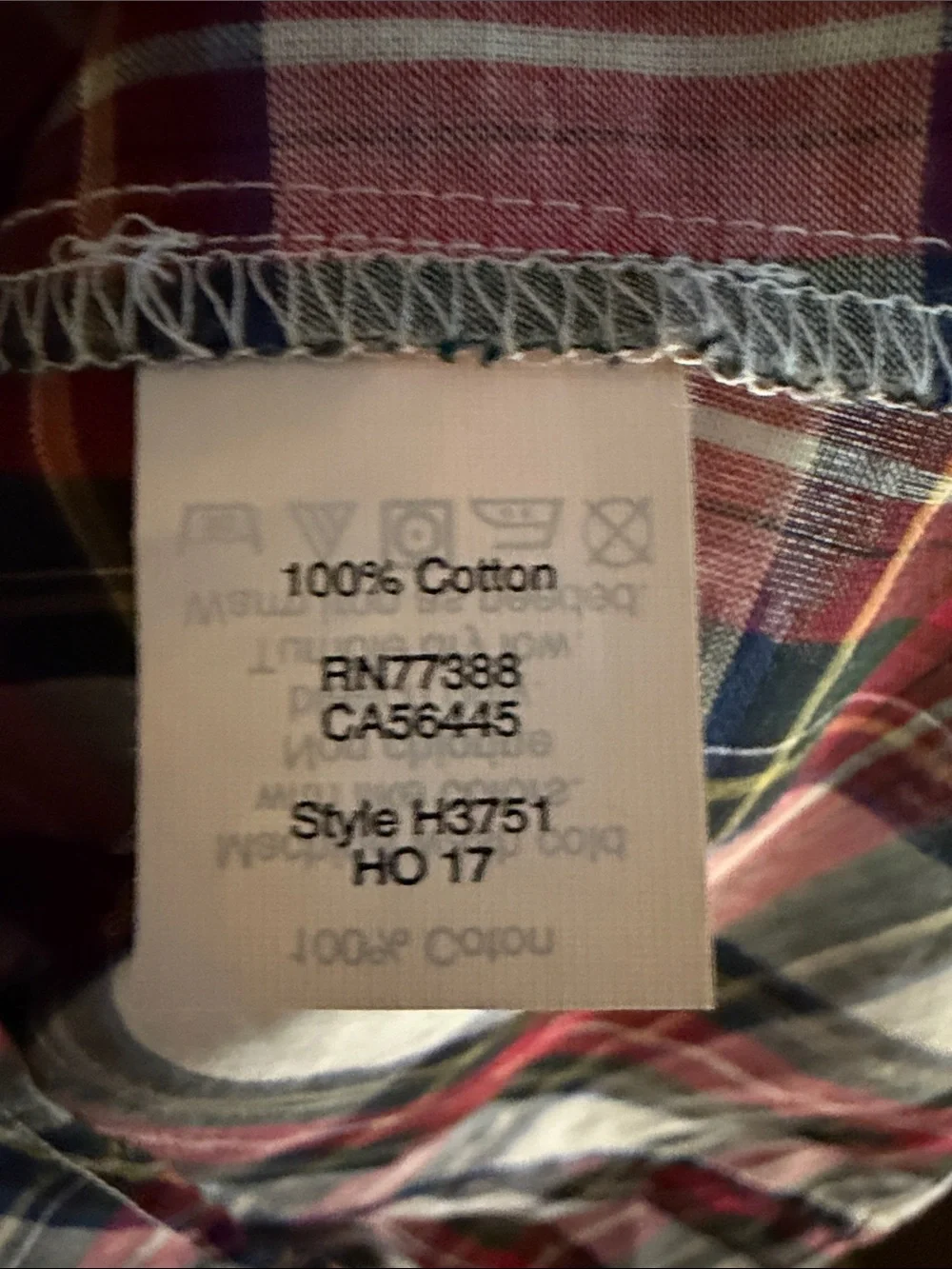 J. Crew Red, White and Blue Plaid Button-Down Shirt w/Ruffle Detail Sz M